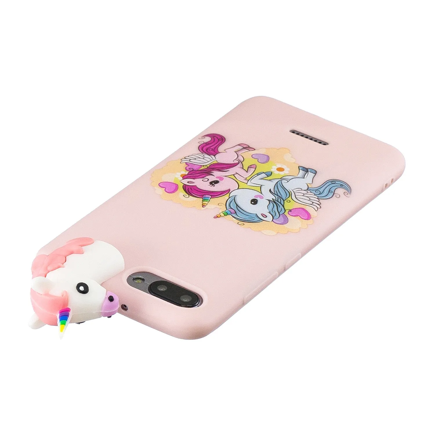 For XIAOMI Redmi 6A 3D Cartoon Lovely Coloured Painted Soft TPU Back Cover Non-slip Shockproof Full Protective Case Light pink