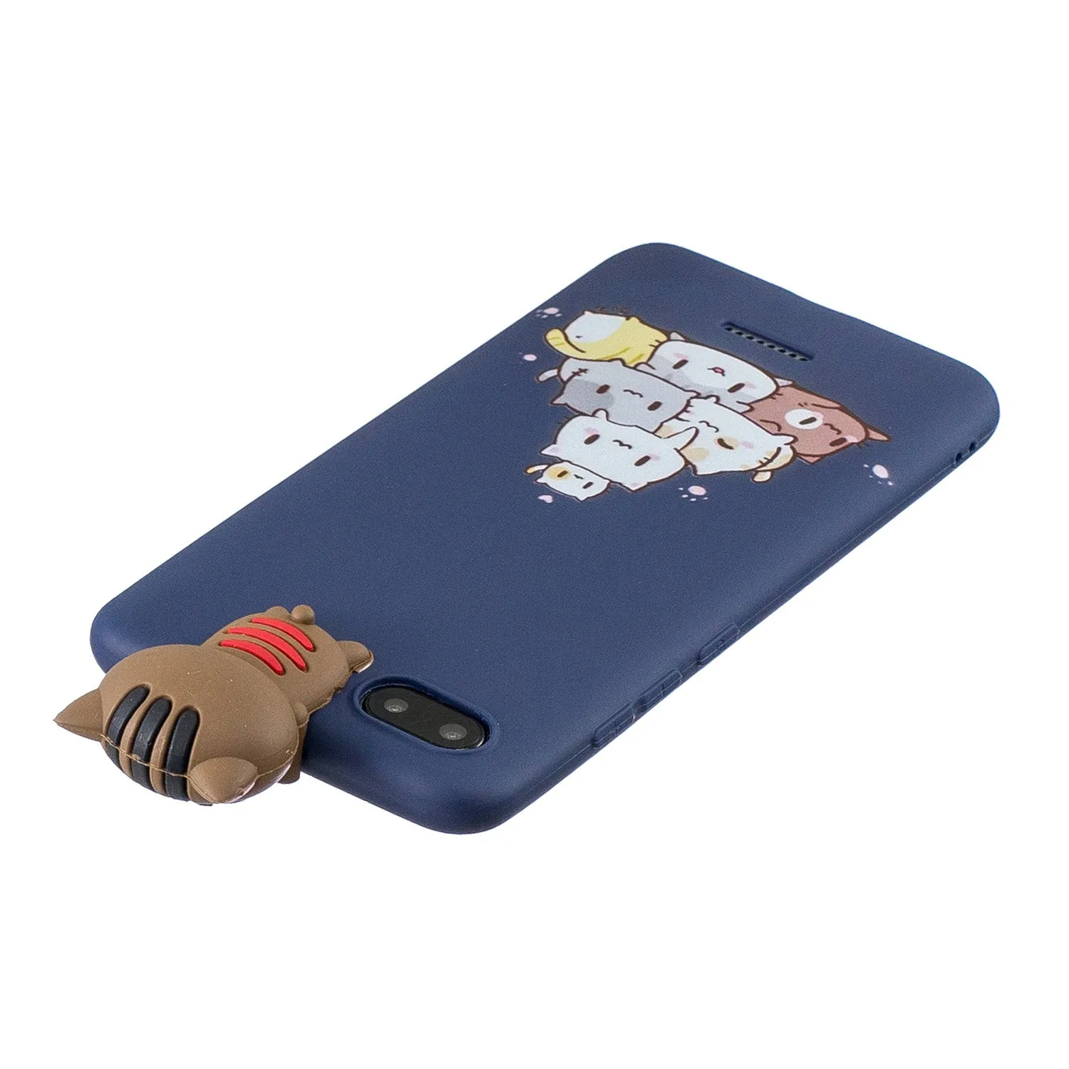 For XIAOMI Redmi 6A 3D Cartoon Lovely Coloured Painted Soft TPU Back Cover Non-slip Shockproof Full Protective Case Light pink