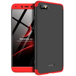 For XIAOMI Redmi 6A Ultra Slim PC Back Cover Non-slip Shockproof 360 Degree Full Protective Case Red black red_XIAOMI Redmi 6A