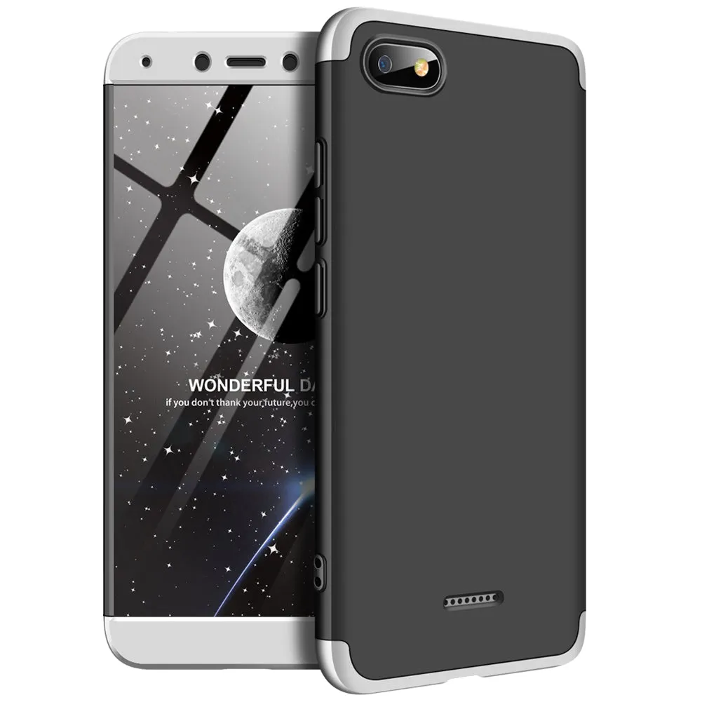 For XIAOMI Redmi 6A Ultra Slim PC Back Cover Non-slip Shockproof 360 Degree Full Protective Case Red black red_XIAOMI Redmi 6A
