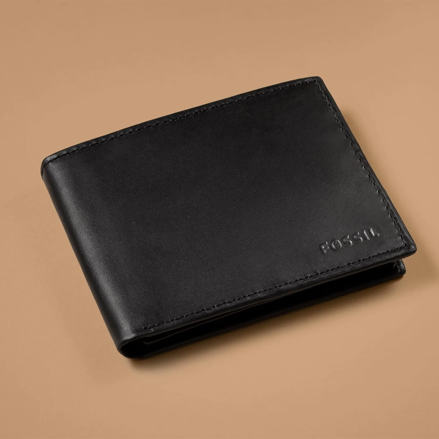 Fossil Men's Derrick RFID-Blocking Leather Bifold Wallet with Flip ID Window
