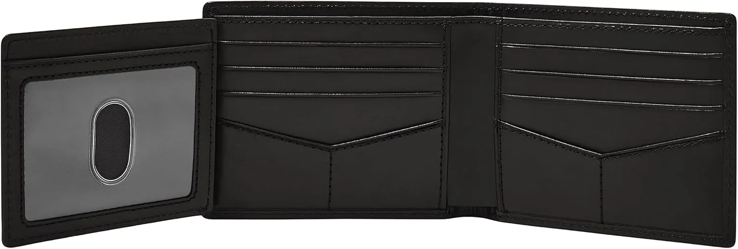 Fossil Men's Derrick RFID-Blocking Leather Bifold Wallet with Flip ID Window