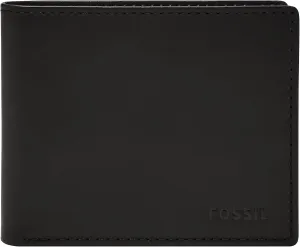 Fossil Men's Derrick RFID-Blocking Leather Bifold Wallet with Flip ID Window