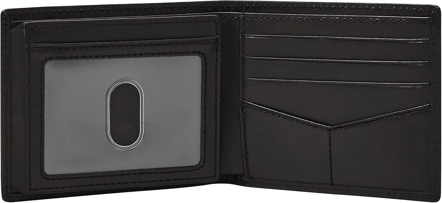 Fossil Men's Derrick RFID-Blocking Leather Bifold Wallet with Flip ID Window
