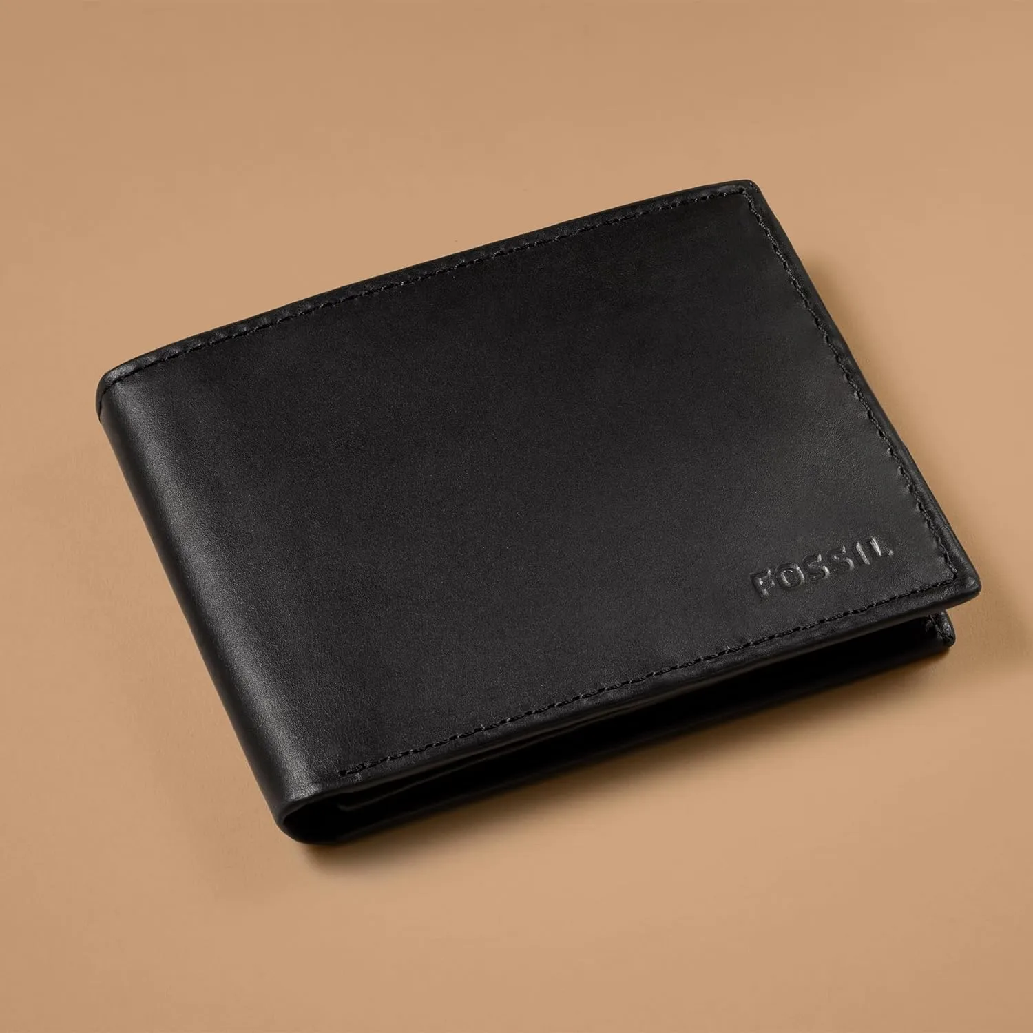 Fossil Men's Derrick RFID-Blocking Leather Bifold Wallet with Flip ID Window