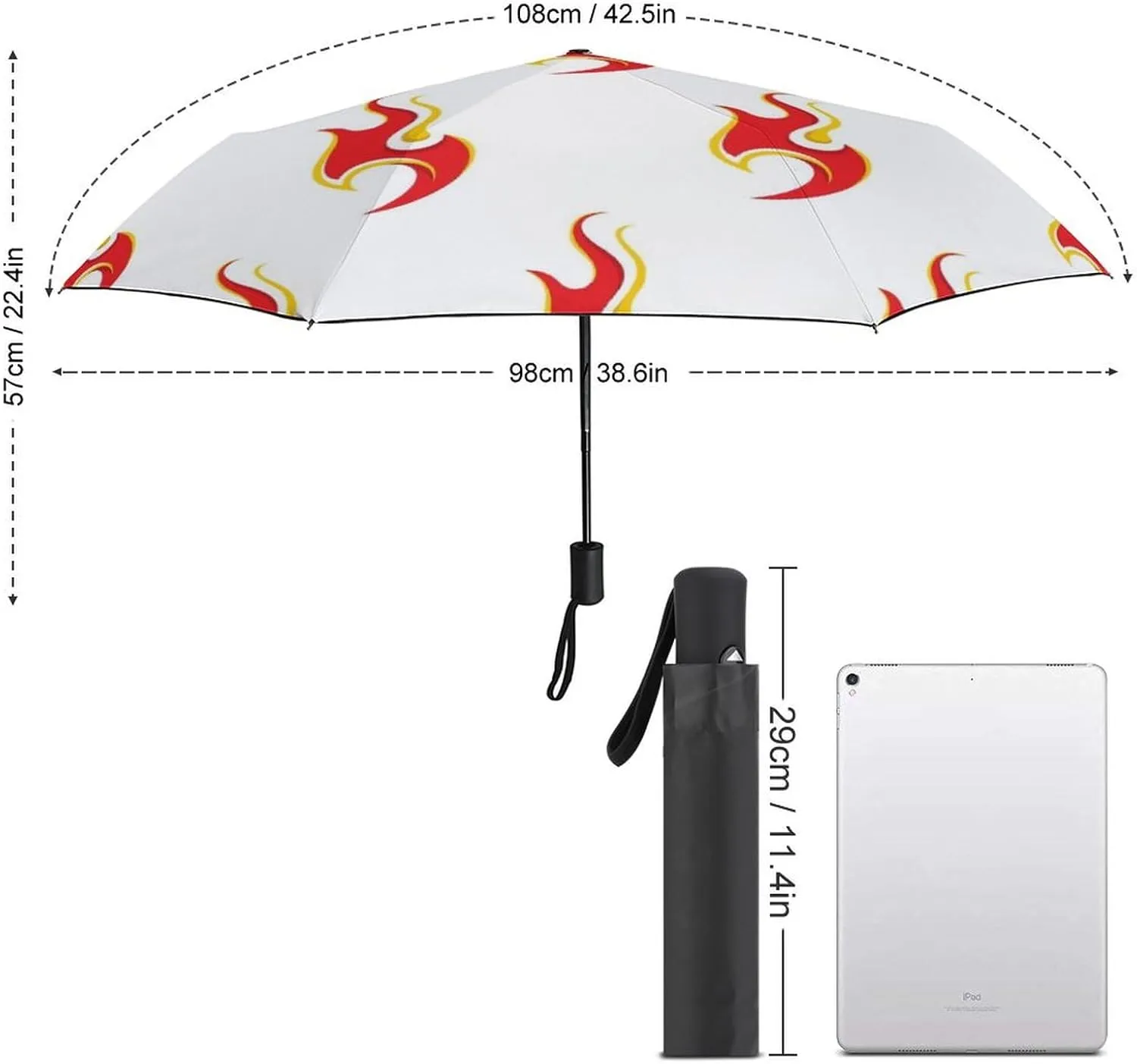 French Bulldog Travel Small Umbrella Windproof Compact Collapsible Light, Automatic,Wind Resistant,Strong And Portable, Folding Umbrella for Rain
