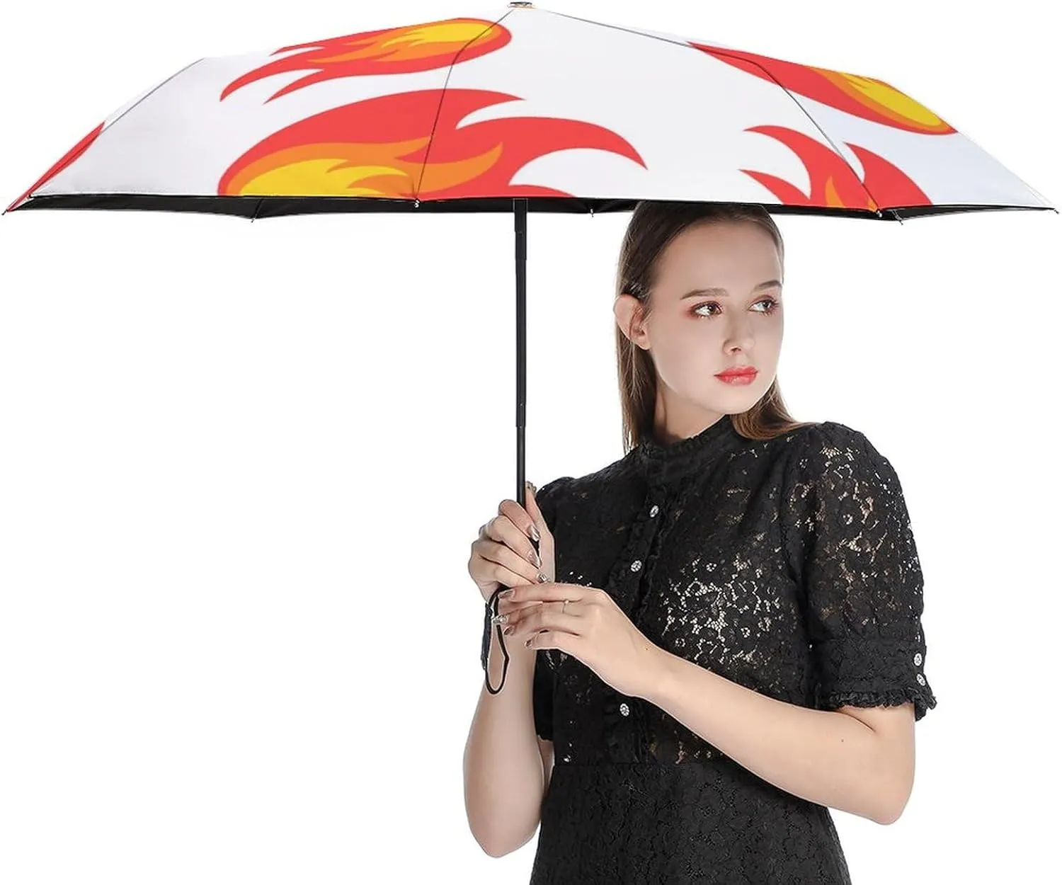 French Bulldog Travel Small Umbrella Windproof Compact Collapsible Light, Automatic,Wind Resistant,Strong And Portable, Folding Umbrella for Rain