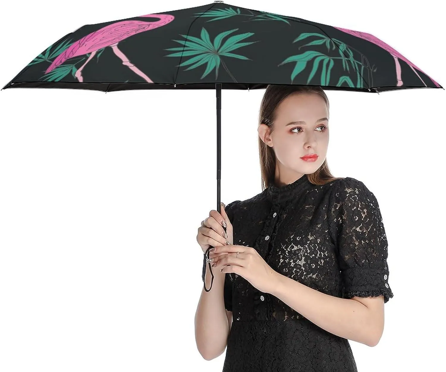 French Bulldog Travel Small Umbrella Windproof Compact Collapsible Light, Automatic,Wind Resistant,Strong And Portable, Folding Umbrella for Rain