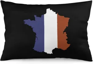 French Map Flag Fashion Pillow Cases Beautiful Throw Body Pillow Covers Couch Bed Sofa Car Zipper Closure 12 "x20
