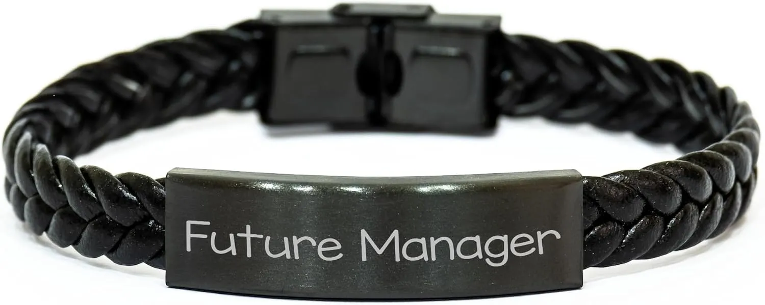 Future Manager's Gift, Inspirational Quote, Interlaced Leather Bracelet, Perfect Valentine's Unique Gift for Men, Women, and Coworkers, Manager's Appreciation