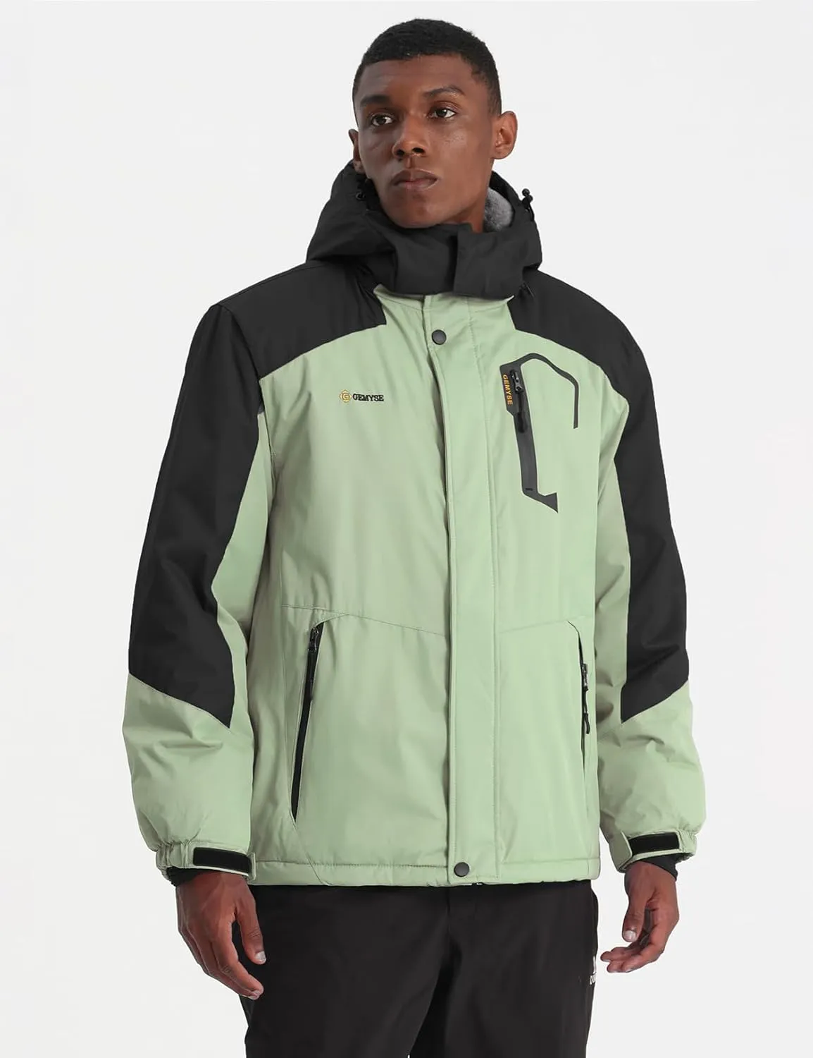 GEMYSE Men's Mountain Waterproof Ski Snow Jacket Winter Windproof Rain Jacket