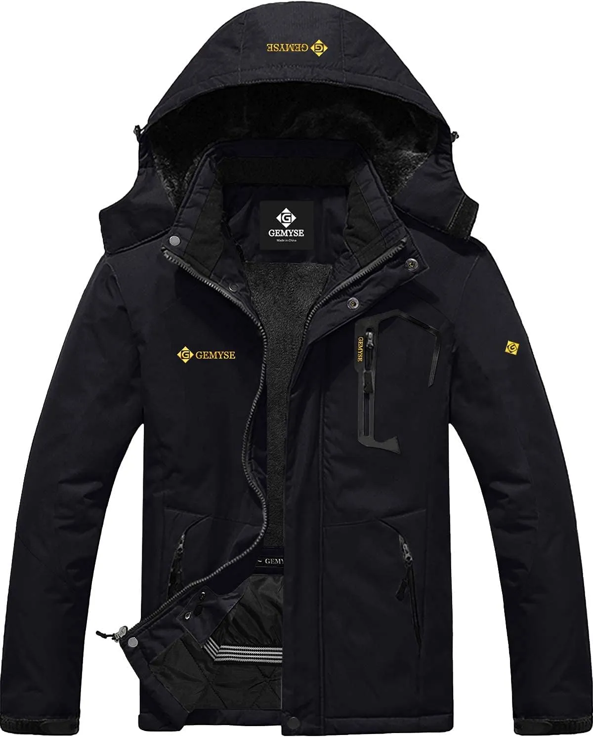 GEMYSE Men's Mountain Waterproof Ski Snow Jacket Winter Windproof Rain Jacket