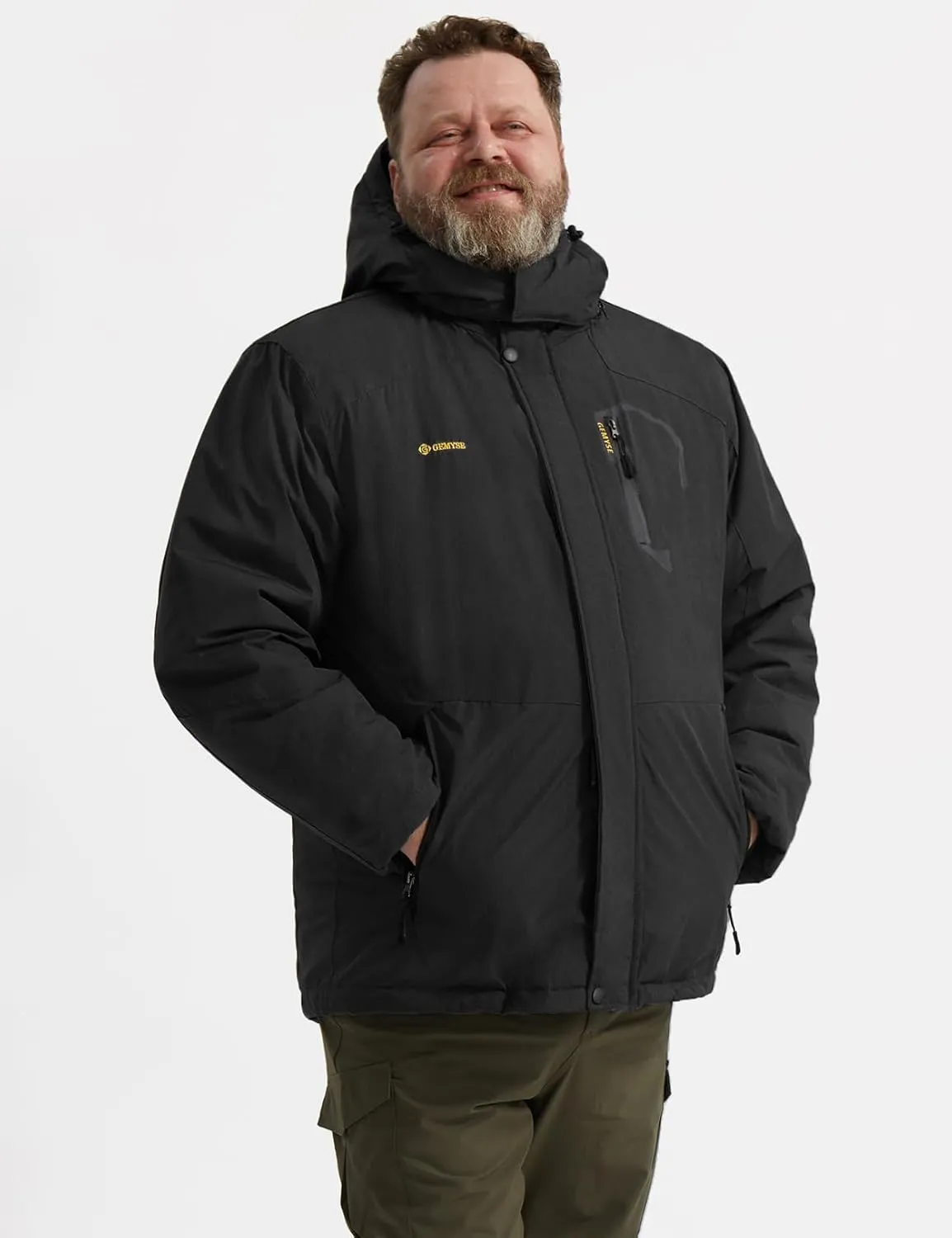 GEMYSE Men's Mountain Waterproof Ski Snow Jacket Winter Windproof Rain Jacket