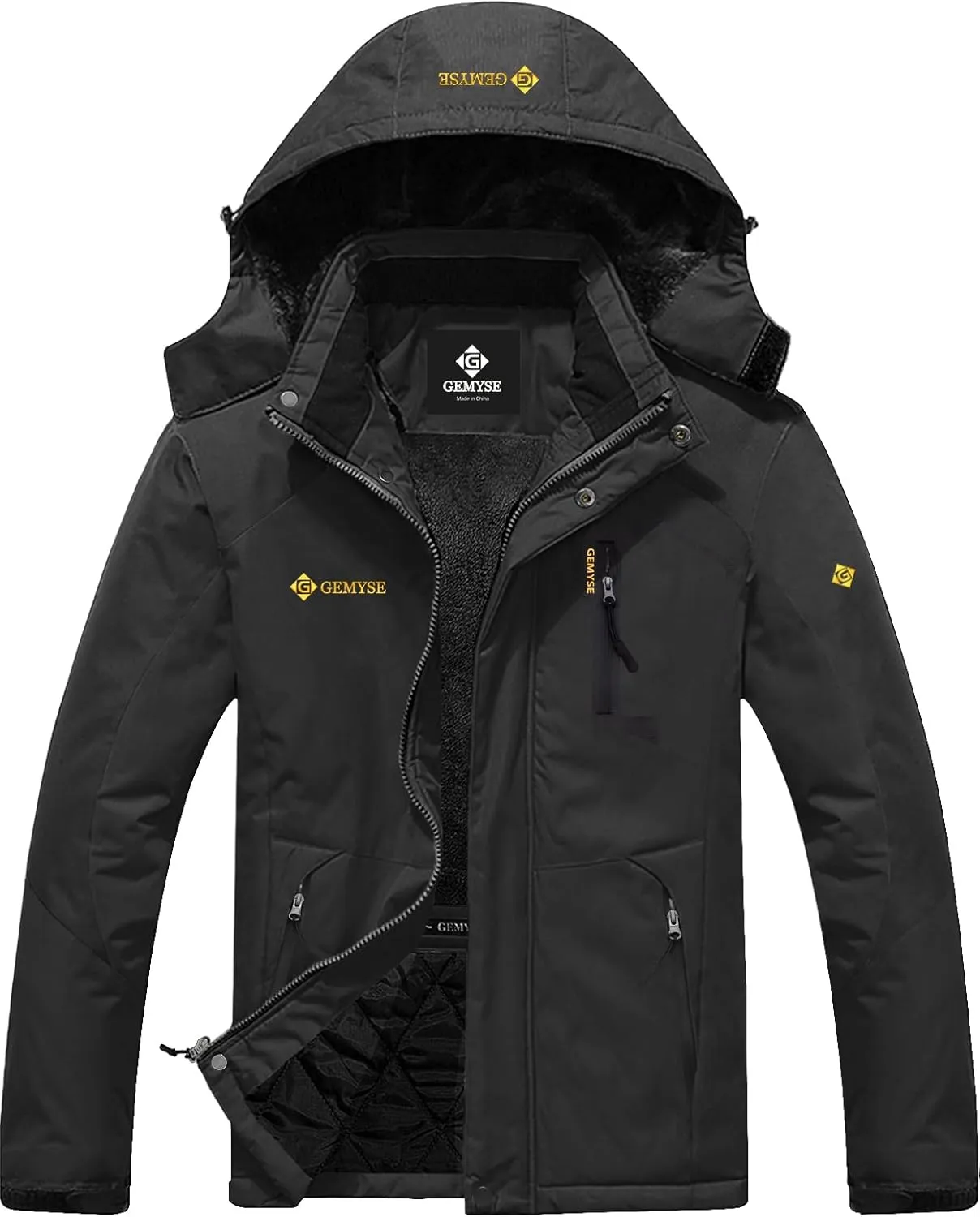 GEMYSE Men's Mountain Waterproof Ski Snow Jacket Winter Windproof Rain Jacket