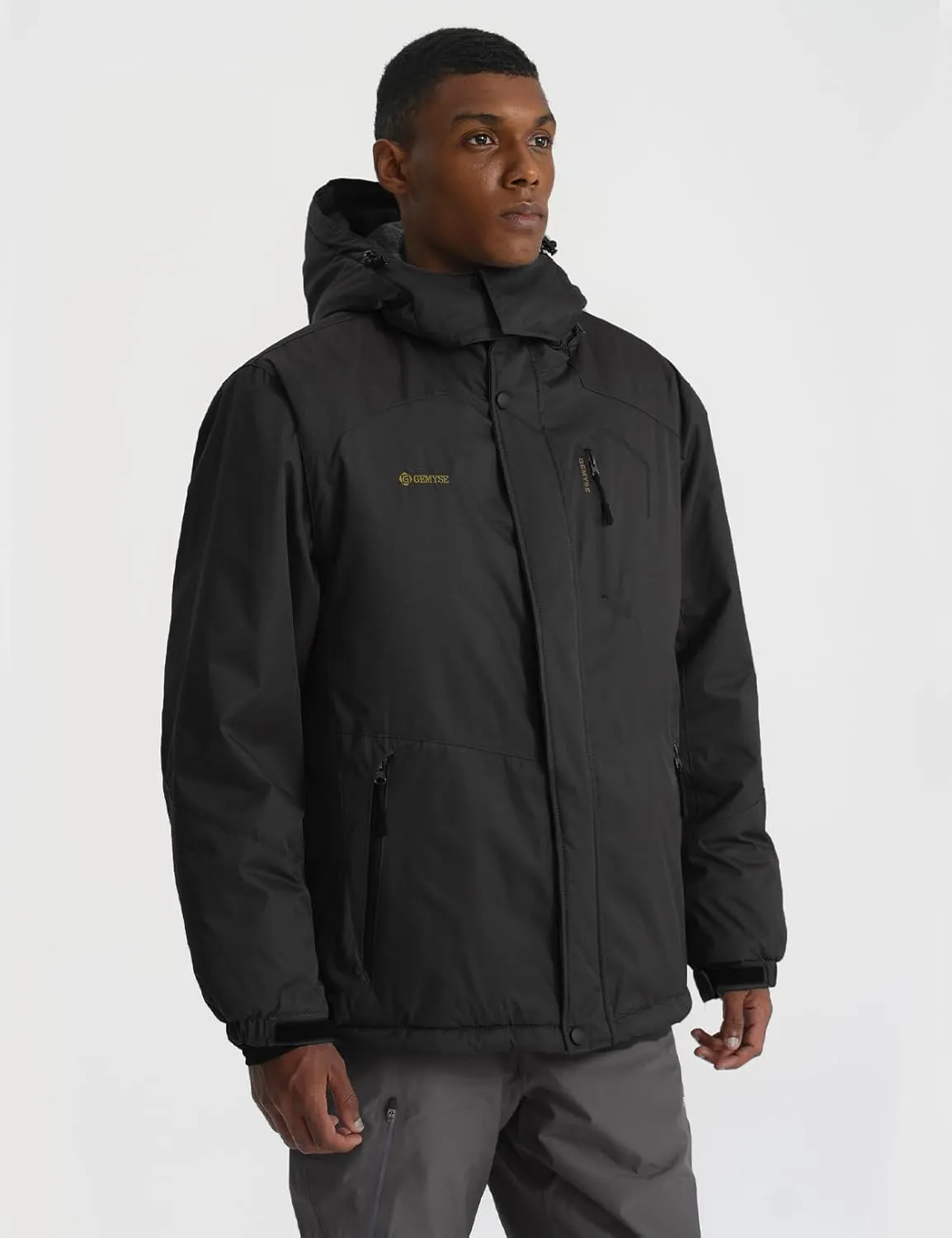 GEMYSE Men's Mountain Waterproof Ski Snow Jacket Winter Windproof Rain Jacket