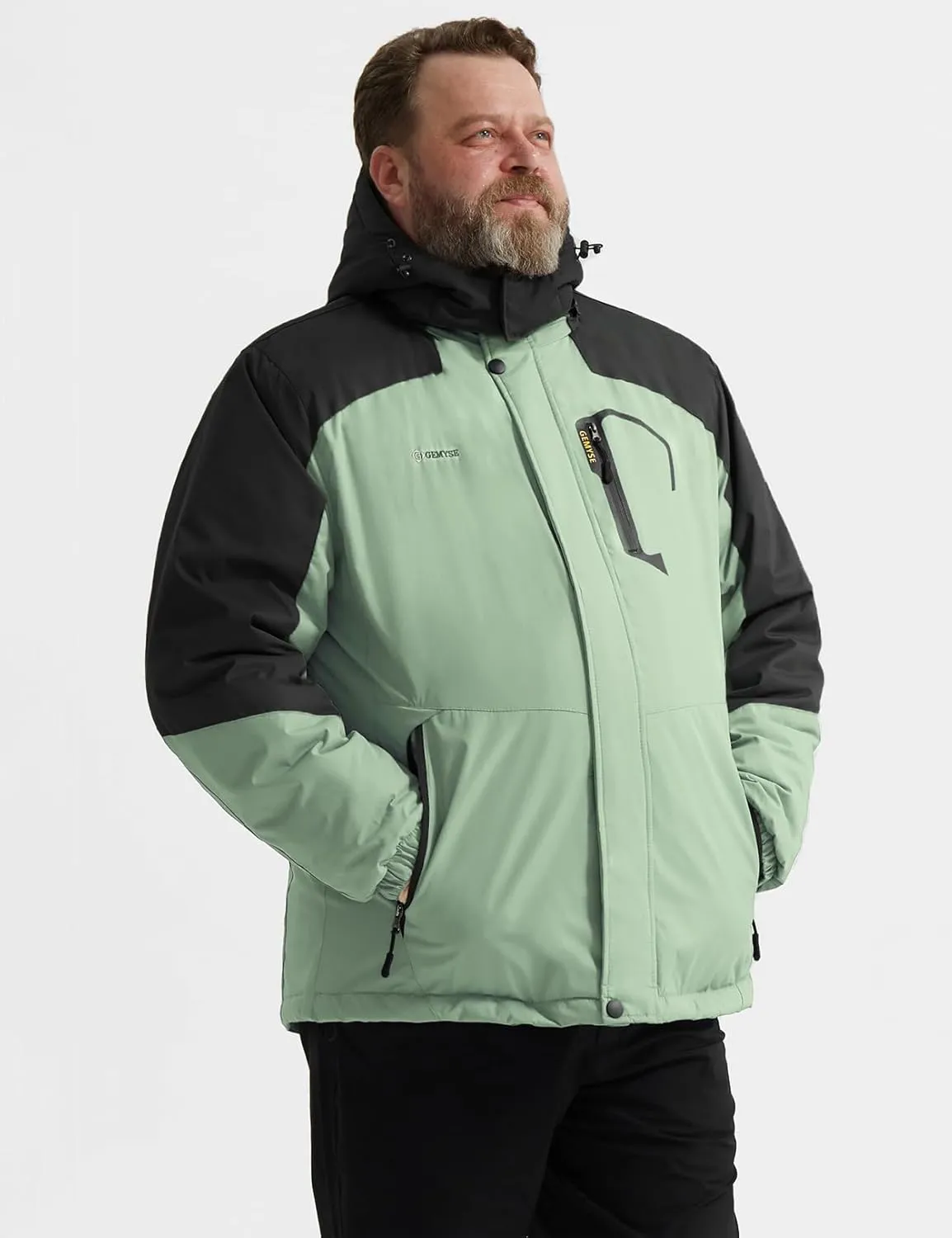 GEMYSE Men's Mountain Waterproof Ski Snow Jacket Winter Windproof Rain Jacket