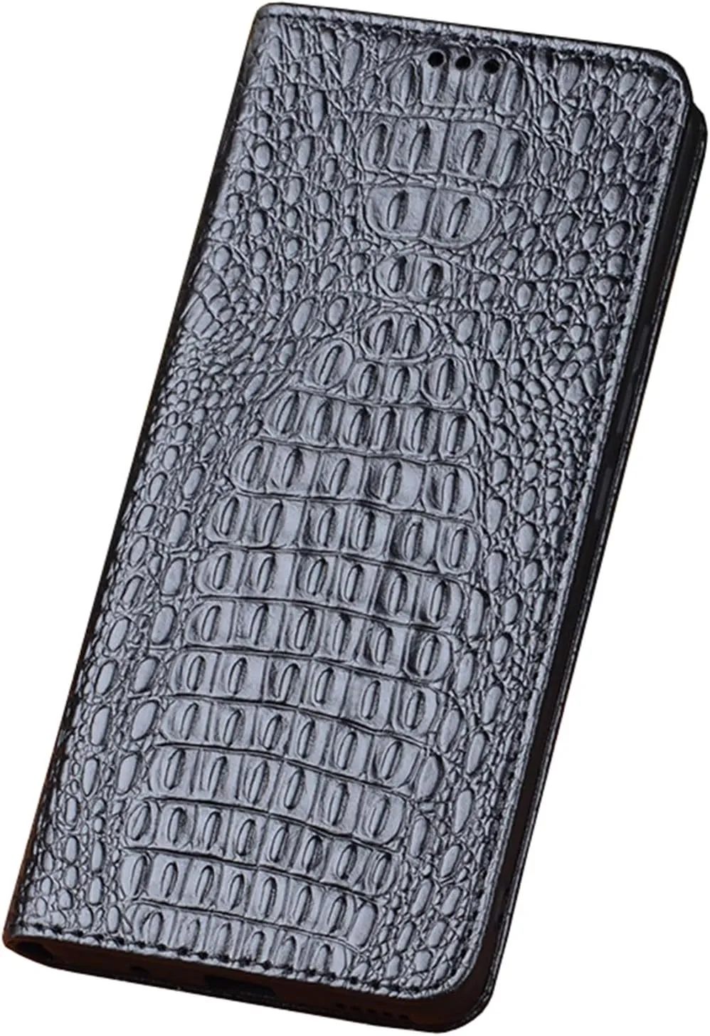 Genuine Leather Case for Vertu METAVERTU2, Flip Business Cover with Crocodile Pattern Design Shockproof Protection Luxury Case,Black,METAVERTU2