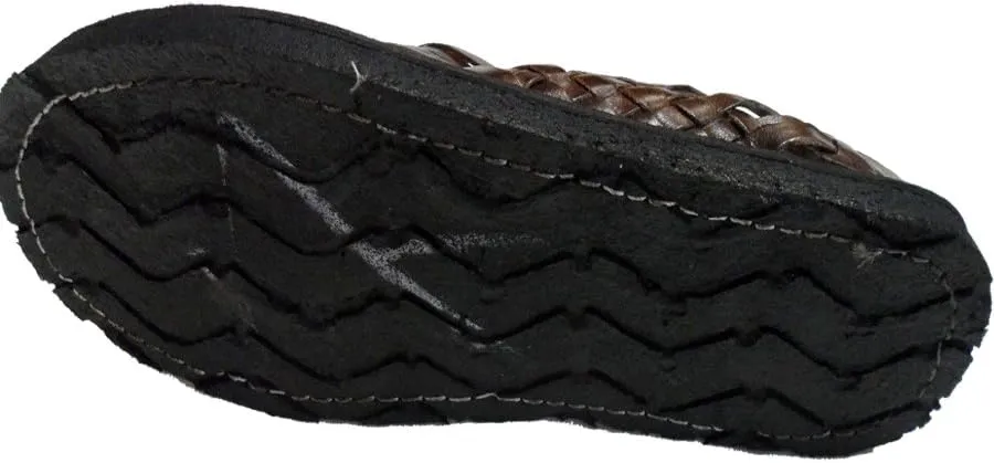 Genuine Leather Dark Brown Men Huarache Pachuco. Mexican Sandals.