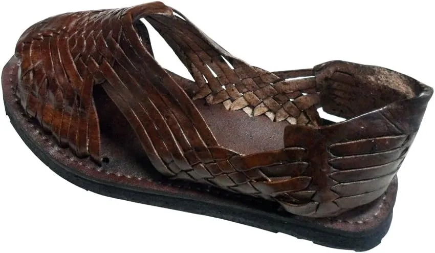 Genuine Leather Dark Brown Men Huarache Pachuco. Mexican Sandals.