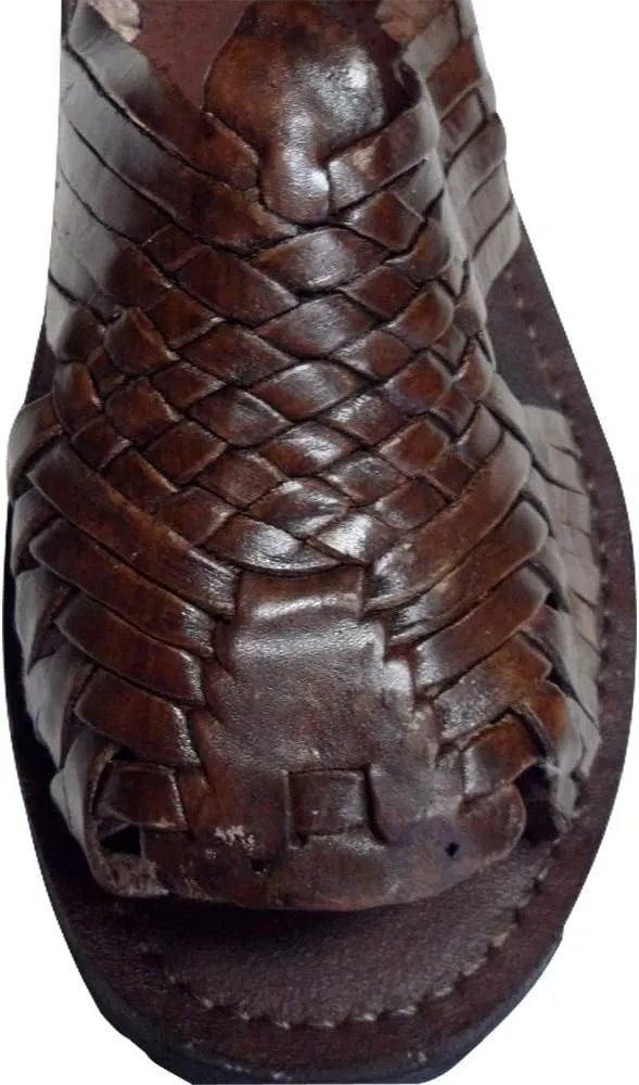 Genuine Leather Dark Brown Men Huarache Pachuco. Mexican Sandals.