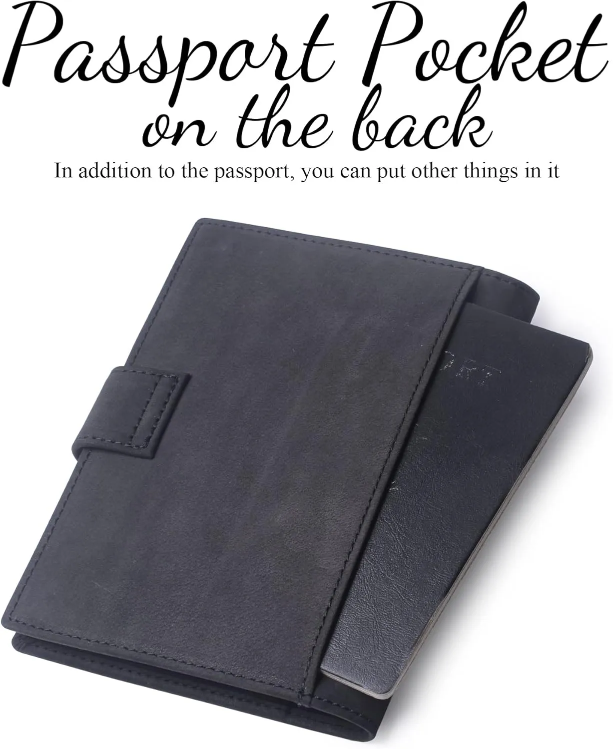 Genuine Leather Passport Case, RFID Passport Cover with Credit Card Holder for Women and Men Family ID Travel