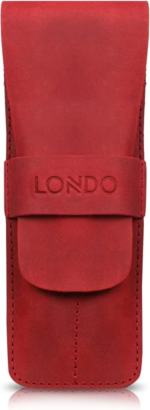 Genuine Leather Pen and Pencil Case with Tuck in Flap, Stationery Bag - Two compartment