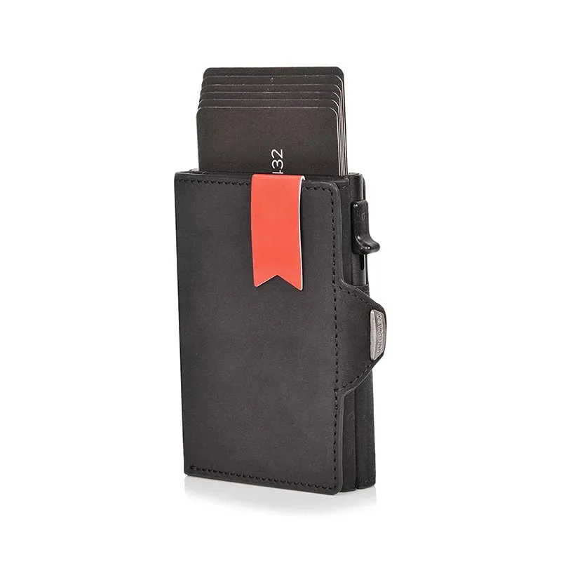 Genuine Leather RFID Wallet with Pop-Up Card Case