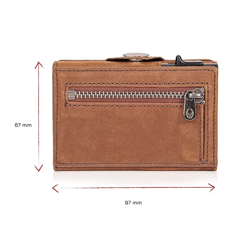 Genuine Leather RFID Wallet with Pop-Up Card Case