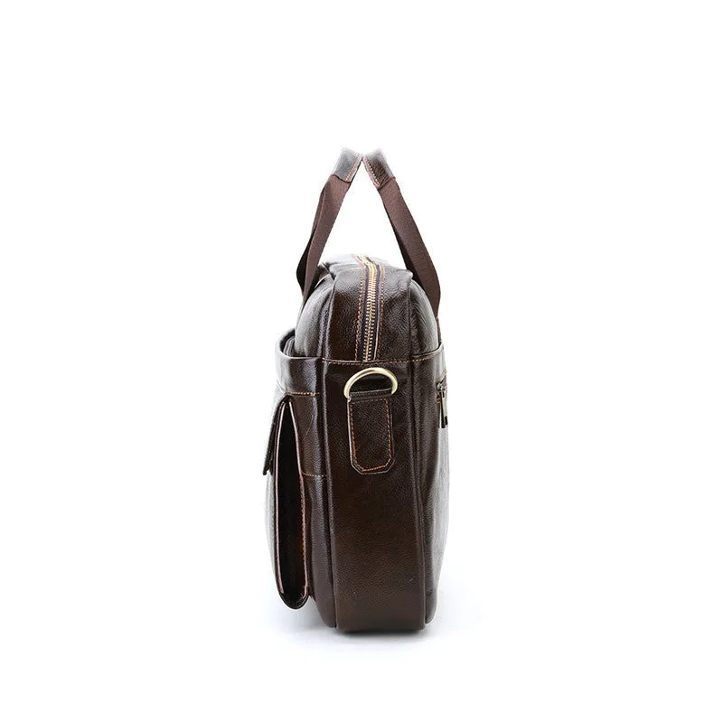Genuine OX Bags Men's Handbag Shoulder Men Laptop bolsa Cowhide Bag Price-conscious Business Bags Heavy-duty Man Briefcase Travel Leather Mens CROSS