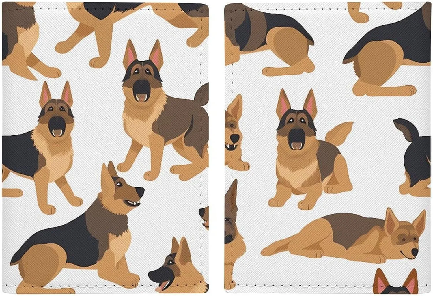 German Shepherd Passport Holder Cover PU Leather Waterproof Passport Case Travel Wallet with Credit Card Slots for Women Men