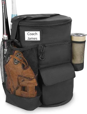Get Out! Baseball Bucket Bag Dugout Organizer for Gloves, Bats, and More - 6 Gallon Bucket Sleeve Baseball Coaching Accessories Tee Ball and Softball Equipment Bag with Shoulder Strap
