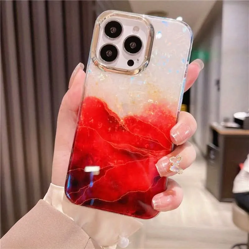 Glitter Marble Shockproof iPhone Case Cover