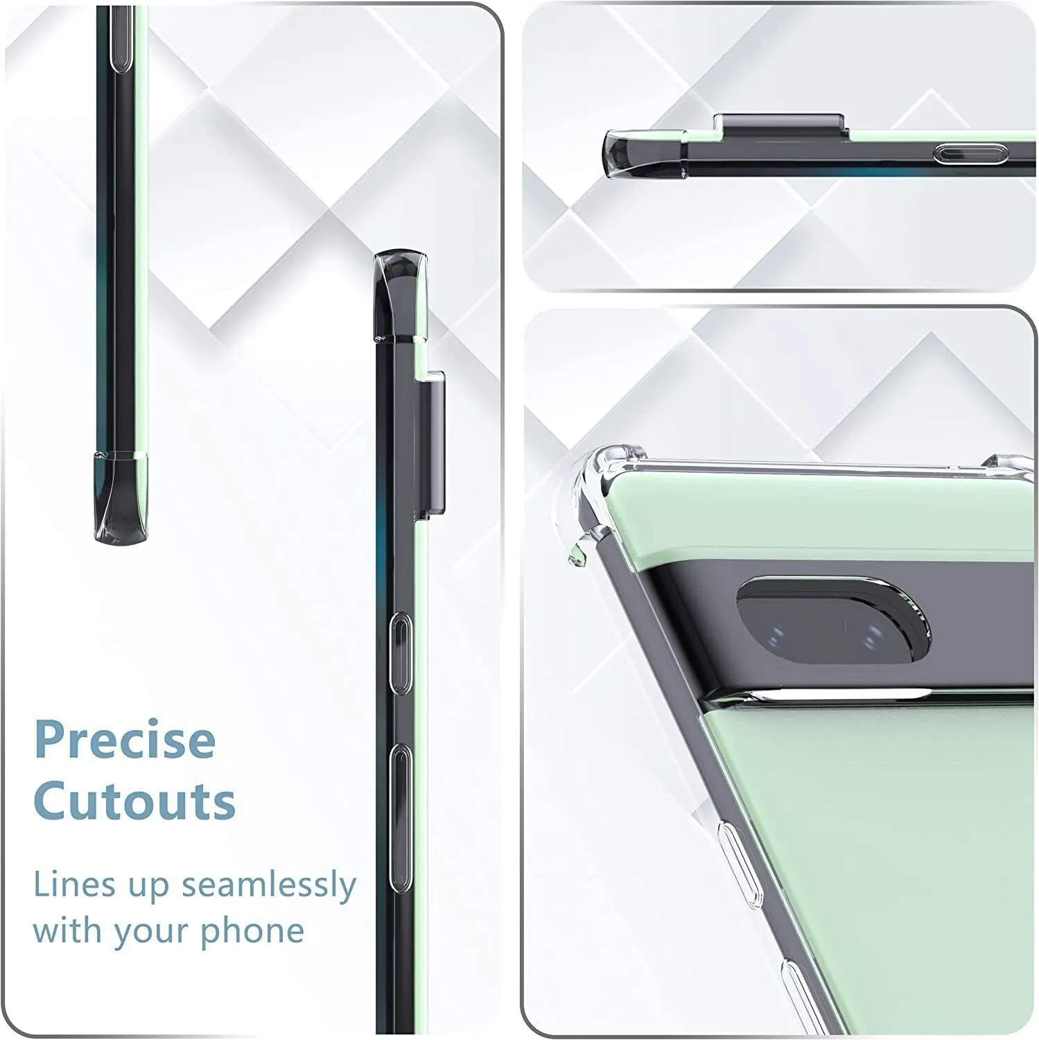 Google Pixel 6a 5G Case Clear Shockproof Cover & Glass Screen Protector