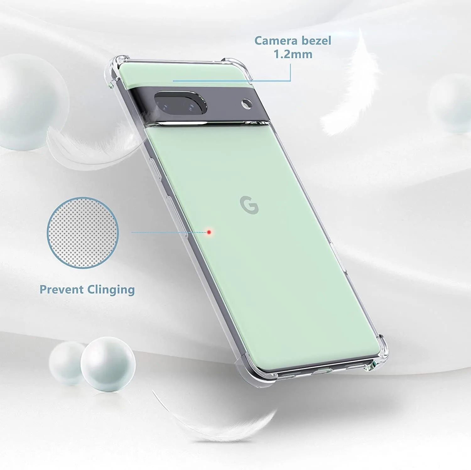 Google Pixel 6a 5G Case Clear Shockproof Cover & Glass Screen Protector