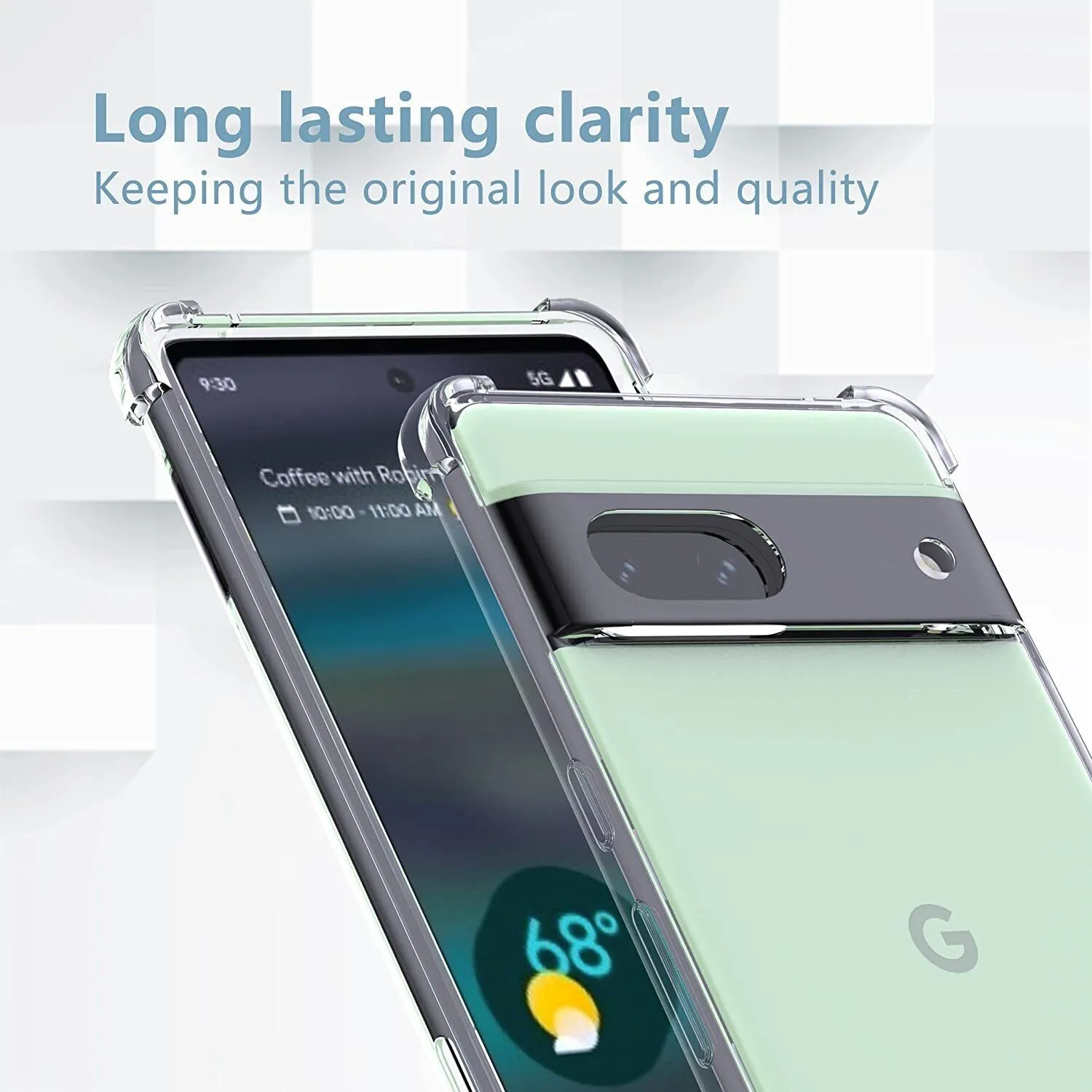 Google Pixel 6a 5G Case Clear Shockproof Cover & Glass Screen Protector