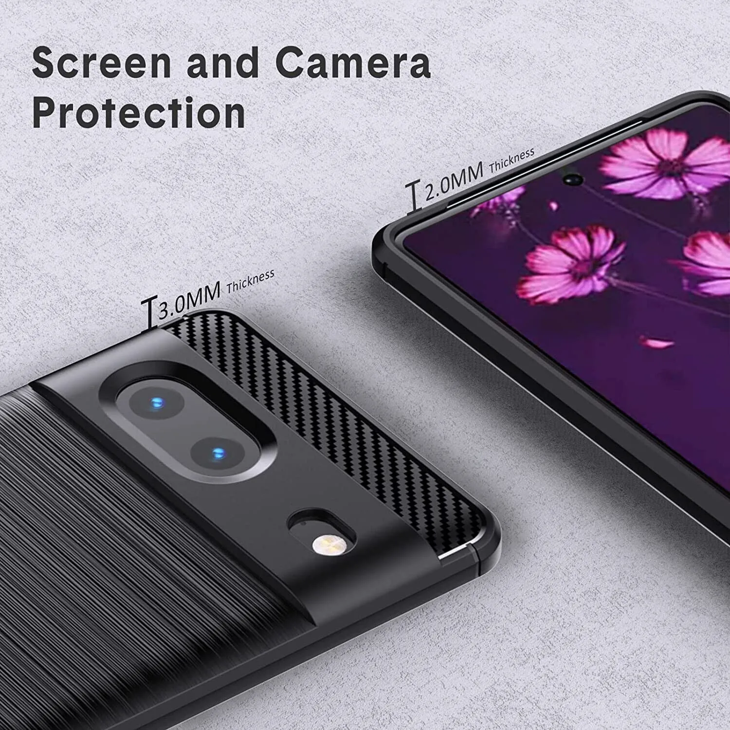 Google Pixel 7 Case Carbon Fibre Gel Cover Ultra Slim Shockproof