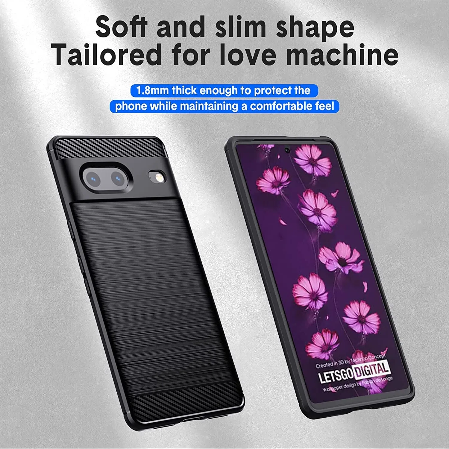 Google Pixel 7 Case Carbon Fibre Gel Cover Ultra Slim Shockproof