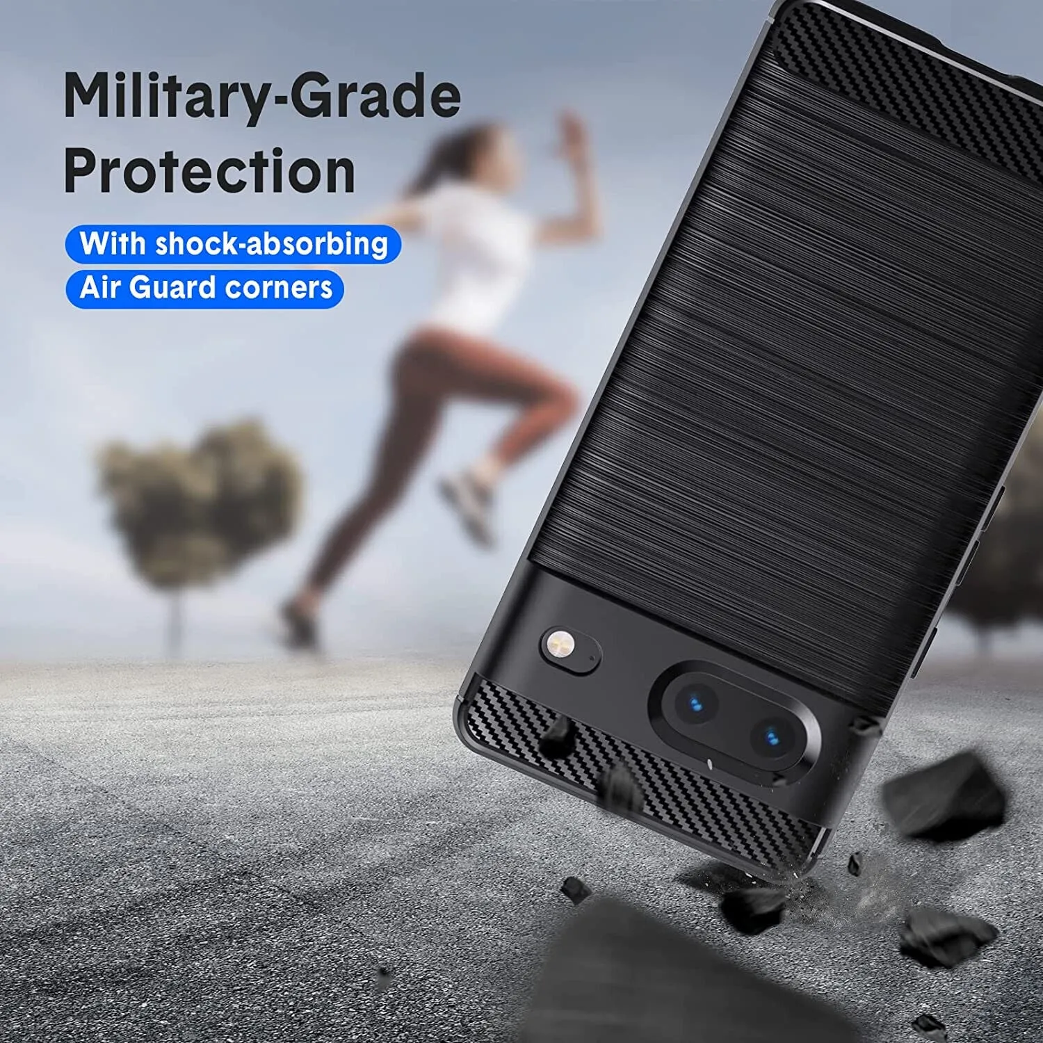 Google Pixel 7 Case Carbon Fibre Gel Cover Ultra Slim Shockproof