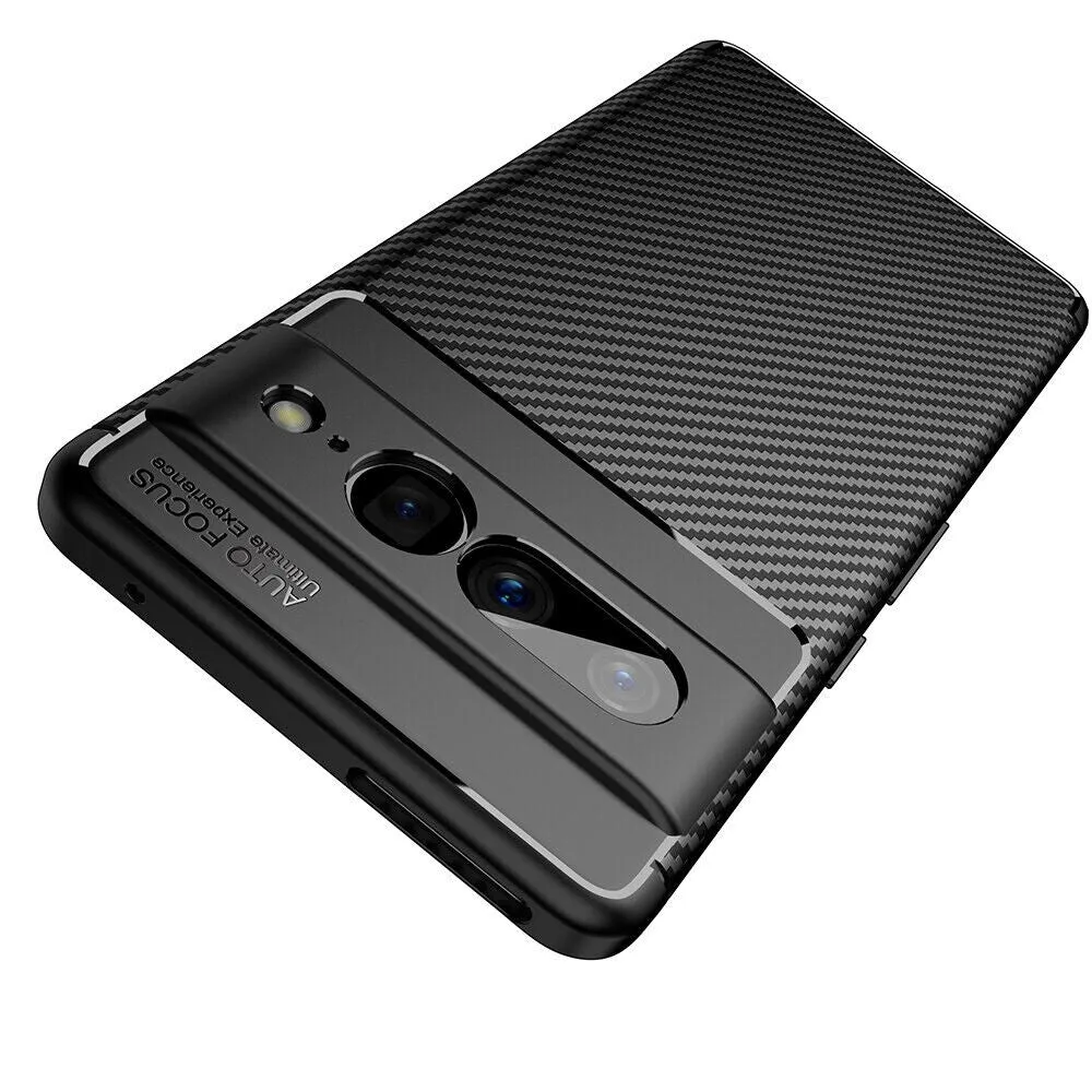 Google Pixel 7 Pro Case Carbon Gel Cover Ultra Slim Shockproof