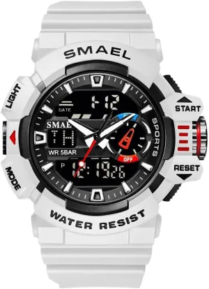 Gosasa Men's Large Face Outdoor Sports Watches Military S-Shock Watch Waterproof, Backlight, Alarm, Stopwatch Features - Rugged Wristwatch for Training, Hiking, and Adventure