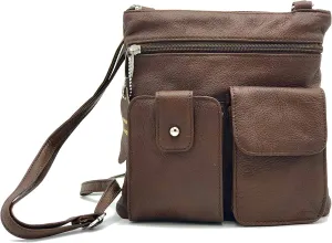 Goson Leather Crossbody Mini Purse Organizer Travel Bag - Hand Crafted Cowhide Leather Purse