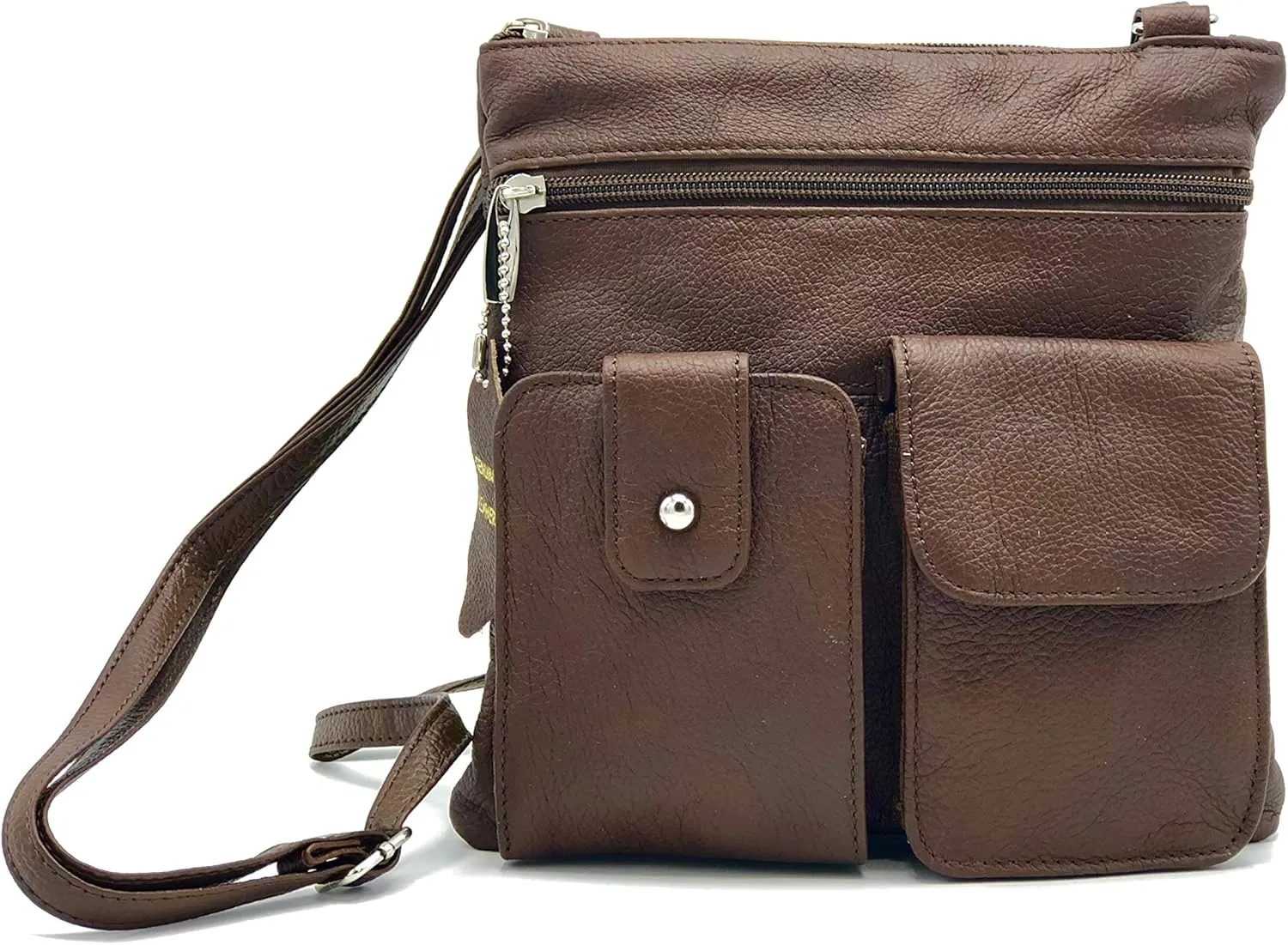 Goson Leather Crossbody Mini Purse Organizer Travel Bag - Hand Crafted Cowhide Leather Purse