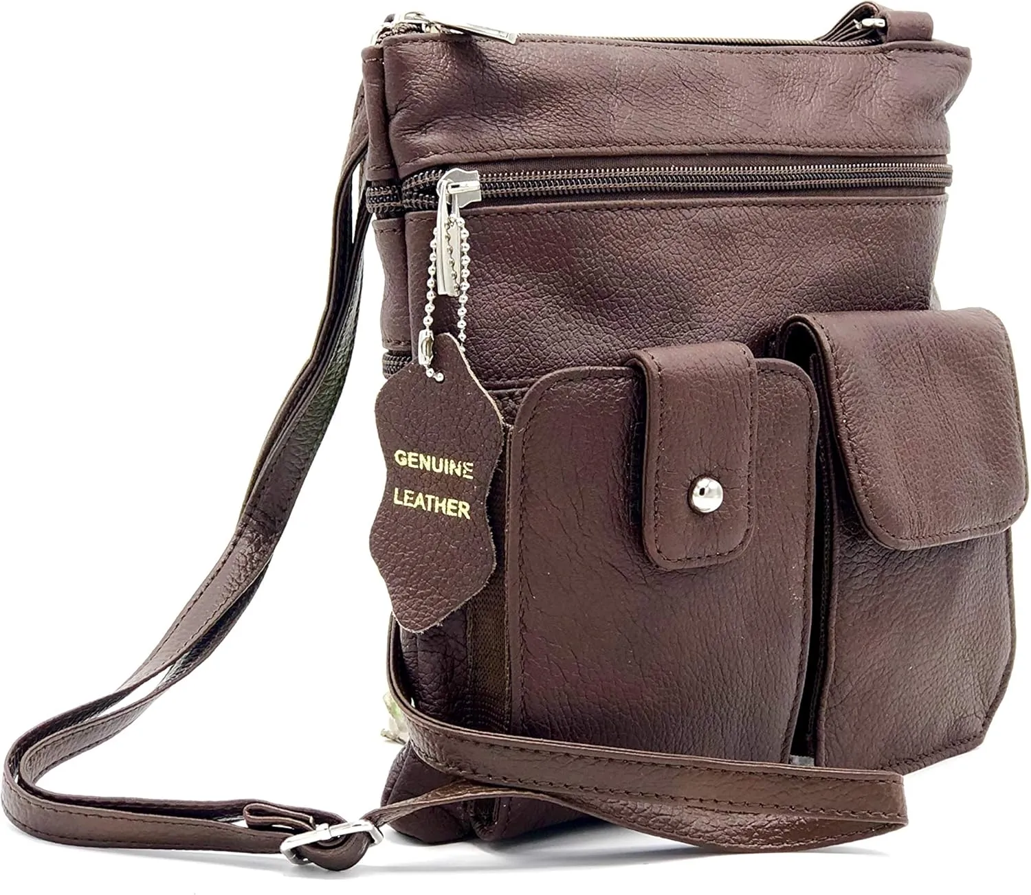 Goson Leather Crossbody Mini Purse Organizer Travel Bag - Hand Crafted Cowhide Leather Purse