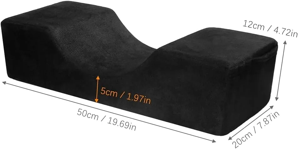 Grafted Eyelash Extension Pillow Neck Support Eyelash Pillow Soft Memory Foam U Shape Lash Pillow Makeup Salon with Pocket (Leather Black)