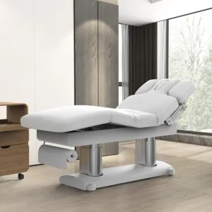 GreenLife - Silverfox 2249 Esthetician Bed,Luxury 4 Motors Electric Massage Table Medical Spa Facial Treatment Bed,Adjustable Single Panel, UL Certified, White