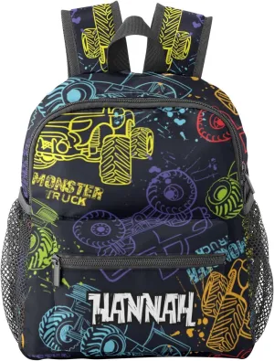 Grunge Monster Truck Car Personalized School Backpack for Kid-Boy/Girl Toddler Daypack Kindergarten Travel Bookbag