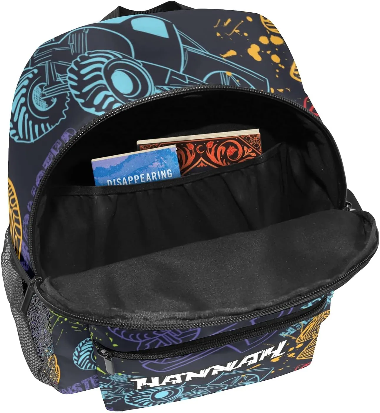 Grunge Monster Truck Car Personalized School Backpack for Kid-Boy/Girl Toddler Daypack Kindergarten Travel Bookbag