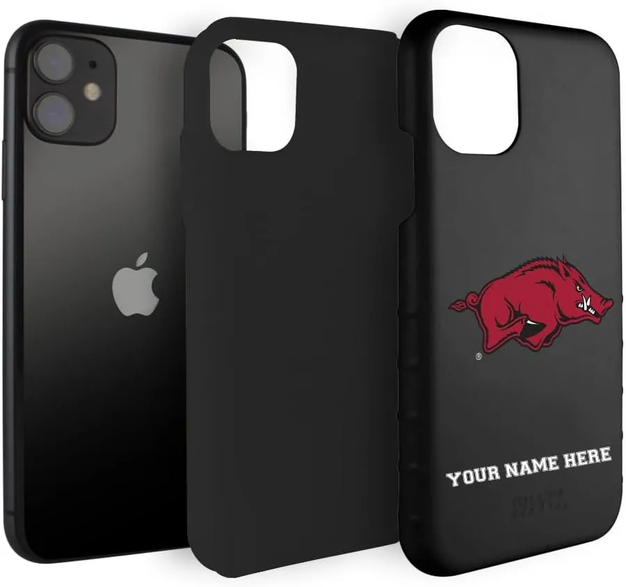Guard Dog Case Compatible with iPhone 11 - Military Grade - Rugged Two Piece Protection - Collegiate Licensed - Arkansas Razorbacks - Personalized