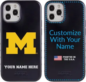 Guard Dog Case Compatible with iPhone 12/12 Pro - Military Grade - Rugged Two Piece Protection - Collegiate Licensed - Michigan Wolverines - Personalized