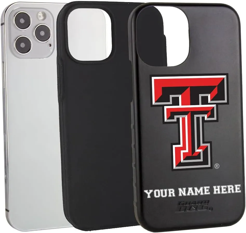 Guard Dog Case Compatible with iPhone 12/12 Pro - Military Grade - Rugged Two Piece Protection - Collegiate Licensed - Texas Tech Red Raiders - Personalized